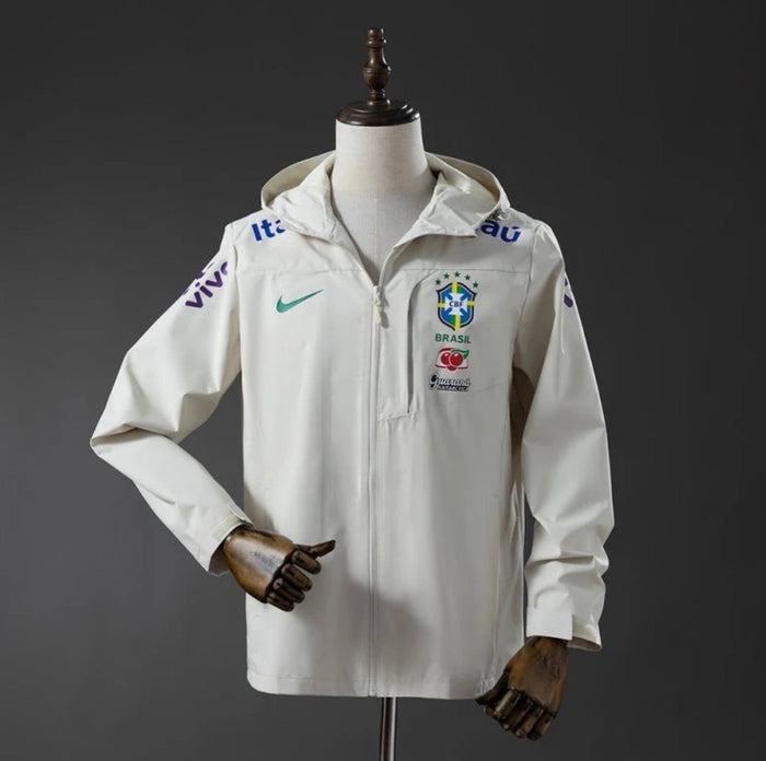 Veste coupe-vent réversible Brésil blanc