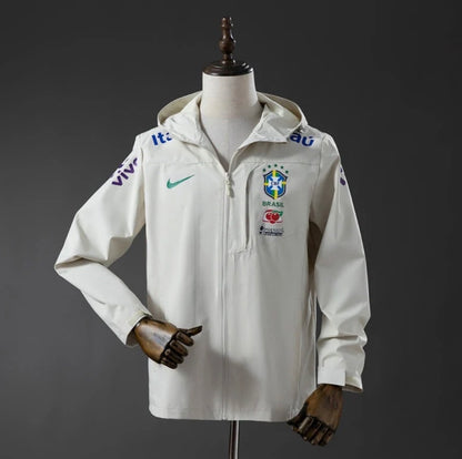 Veste coupe-vent réversible Brésil blanc