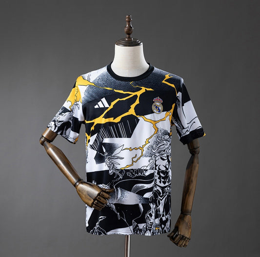 Maillot Real Madrid 25/26 Avengers - Avant-match (Noir et Blanc)