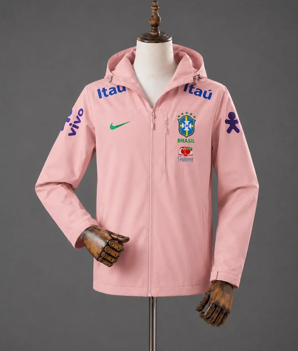 Veste coupe-vent réversible Brésil rose