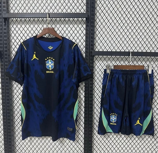 Maillot Brésil Exterieur bleu coupe du monde 2026 kits enfants