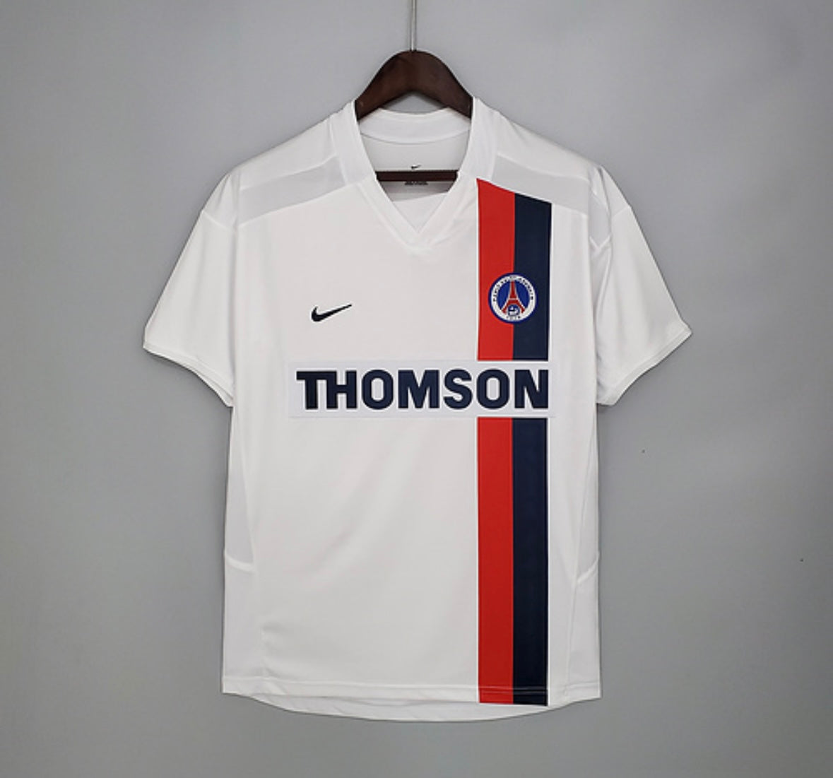 Maillot Paris Saint-Germain extérieur 2002-2003 Thomson vintage et rétro - pas chère - flocage personnalisé