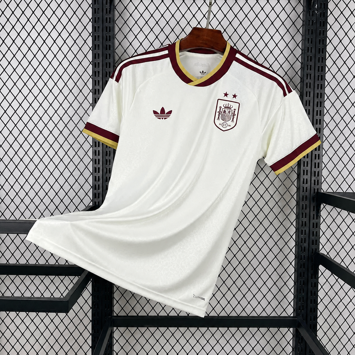 Maillot Espagne 2 etoiles exterieur blanc champions du monde 2026